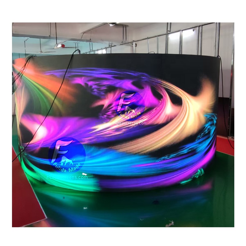 P6 Lipat Layar LED LED Melengkung Video Wall TV P1 P1.5 P1.875 P2 P2.5 P3 Fleksibel Lipat LED Display