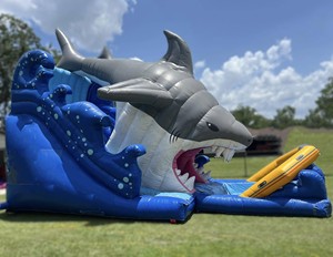 Toboggan aquatique gonflable en forme de requin, parc aquatique gonflable avec toboggan pour <span class=keywords><strong>piscine</strong></span>, toboggans pour piscines enterrées pour adultes - Product Image 5
