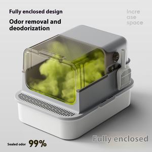 Caja de arena para gatos Extra grande de 70cm, inodoro <span class=keywords><strong>antisalpicaduras</strong></span> y a prueba de olores de acero inoxidable para gatos Maine Coon, antiadherente, fácil de limpiar - Product Image 3