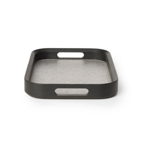 Vente directe des fabricants Plateaux rectangulaires en bambou Plateau décoratif de haute qualité avec poignées Empilables Design moderne - Product Image 3