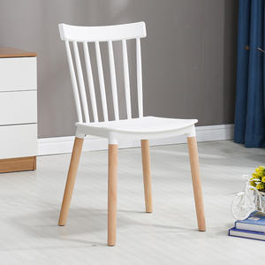 Mili geri tasarım ahşap bacaklar ile klasik yemek sandalyesi yemek odası Cafe için sağlam plastik koltuk zarif vurgu sandalye - Product Image 1