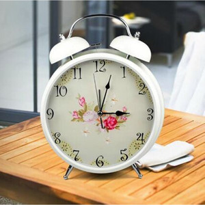 Rustic Style Metal Alarm <b>Clock</b> 8 Inch Double Bell Quartz Battery Powered Living Room Decor - Product Image 4