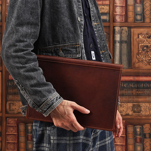 Sac à documents en cuir Crazy Horse, dossier A4 avec fermeture éclair, organisateur de fichiers de bureau en cuir véritable, étui multifonctionnel - Product Image 3