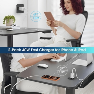 Adaptador para iPhone, Cargador Rápido USB C de 40W para iPhone 17/16/16 <span class=keywords><strong>Pro</strong></span>/16 <span class=keywords><strong>Pro</strong></span> <span class=keywords><strong>Max</strong></span>/15/15 Plus/15 <span class=keywords><strong>Pro</strong></span>/15 <span class=keywords><strong>Pro</strong></span> <span class=keywords><strong>Max</strong></span> - Product Image 3