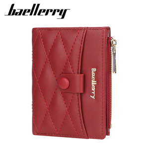 Baellerry Women's Short Wallet Pu Leather Embroidered Clasp Zipper Coin <b>Purse</b> Multifunctional Everyday Use - Product Image 5