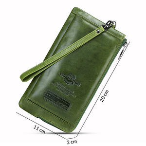 Portefeuille pour homme en cuir de vache véritable avec logo personnalisé, grande capacité, sac à main pour la vente en gros de marques - Product Image 3