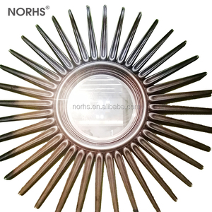 Factory wholesale price decor silver glass sun shape frame round wall mirror - Product Image 4