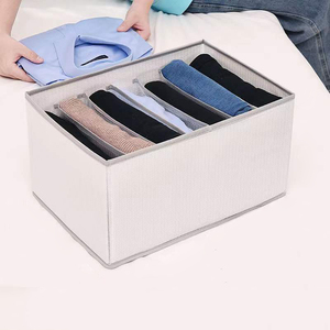 Washable Foldable Cloth Storage Box Closet Dresser Drawer Divider Organizer Basket Bins for Jeans T-Shirt Clothes Organiser