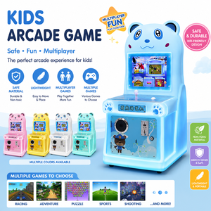 Machines d'arcade électroniques à monnayeur pour enfants, à thème ours mignon, en plastique sécurisé, pour usage intérieur, avec modes de jeu variés (avion, <span class=keywords><strong>guerre</strong></span>, tir) - Product Image 1