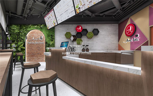 Decorazione in stile legno naturale Boba Tea <span class=keywords><strong>Shop</strong></span> negozio di legno personalizzato bancone mobili Bubble Tea <span class=keywords><strong>Shop</strong></span> Interior Design per tè al latte - Product Image 3