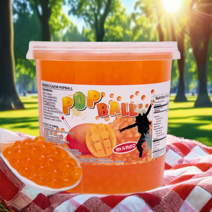 PINSHAN Strawberry Popping <b>Boba</b> 3KG <b>Bubble</b> Tea Ingredients Red Round Pearls Wholesale - Product Image 2