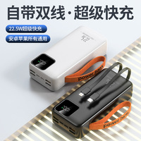 Power Bank PVC Kapasitas Besar 50000 MAh untuk E-commerce Lintas Batas, Pengisian Cepat 22.5W, Micro USB, Layar LED, Pencetakan Logo Kustom