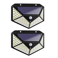 100 Led Porte Extérieure Sans Fil Lampe Étanche 100 LED Jardin Lumière Solaire Avec Détecteur De Mouvement Mur Solaire Jardin Lumières