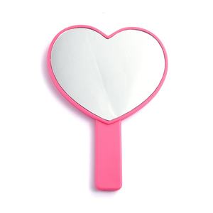 Wholesale Creative Custom Design <b>Plastic</b> Heart Shape <b>Mirror</b> Portable Hand Held Makeup <b>Mirror</b> - Product Image 1