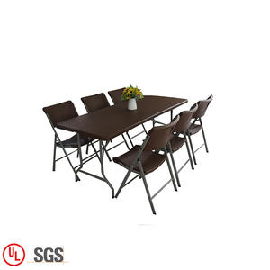 Chine fournisseur <span class=keywords><strong>pas</strong></span> <span class=keywords><strong>cher</strong></span> table pliante <span class=keywords><strong>de</strong></span> patio PEHD extérieur jardin rotin table pliante en plastique - Product Image 4
