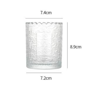 Customizable Clear Glass Embossed <b>Candle</b> Jars 8oz Empty Scented <b>Candle</b> Jar 7590 Round Embossed Table Top <b>Candle</b> Ja - Product Image 5