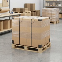 Boîte d'emballage logistique en matériaux recyclés extra-résistants et résistants à l'humidité, avec poignée, logo personnalisé, pliable, en carton ondulé, type avion