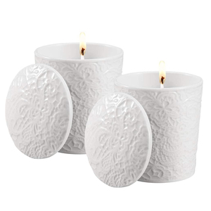 Pot de bougies en céramique, imprimé papillon blanc, personnalisé, vide, bon marché - Product Image 5