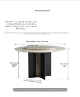 Table de salle à manger ronde moderne minimaliste blanche Dw1391 avec plateau en pierre, table de conférence pour la maison, le bureau ou l'hôtel
