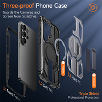 Harde PC Zachte TPU Hybride Magnetische Telefoonhoes voor Samsung S26 S25 Ultra Verborgen Standpunt Vierhoekbescherming