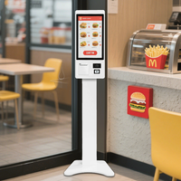 Terminal de commande et de paiement tactile capacitif en libre-service de 27 à 32 pouces avec SDK pour la commande de restauration rapide, support au sol intérieur