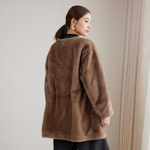 <span class=keywords><strong>Abrigo</strong></span> de Invierno Cálido y Elegante de Piel Sintética Ecológica para Mujer Embarazada, Estilo Vintage, con Mangas Largas - Product Image 2