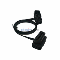 Cable Plano OBD2 de 16 Pines, 1 Macho a 2 Hembras, con Dos Interruptores