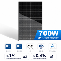 Panneau solaire 650W 680W 700W 720W 740W, module bifacial de type N à double vitrage pour système solaire sur toit, centrale solaire au sol