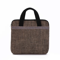Nouveau design, sac à poignée en jute de grande capacité, portable, avec poignée en toile de jute imperméable, sac à bandoulière portable pour ordinateur portable