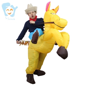 Costume da cavallo da equitazione da Cowboy gonfiabile per adulti Unisex a 5 colori - Product Image 1