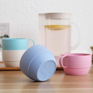 Wheat <b>Straw</b> Water Pitcher Set 5 Piece Nordic Color Mixed <b>With</b> <b>Cups</b> For <b>Cold</b> Drinks Eco Friendly PP Material - Product Image 3