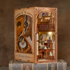 Kit de puzzle en bois 3D Cutebee DIY Crafts, le kit Secret Rhythm Book Nook, <span class=keywords><strong>d</strong></span>écoration <span class=keywords><strong>d</strong></span>'étagère avec couvercle anti-poussière - Product Image 2