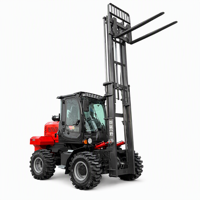 Chariot élévateur tout-terrain 8T, articulé 4x4, élévateur standard de 3m à élévateur sur mesure de 6m, conçu pour le transport de fournitures en vignoble