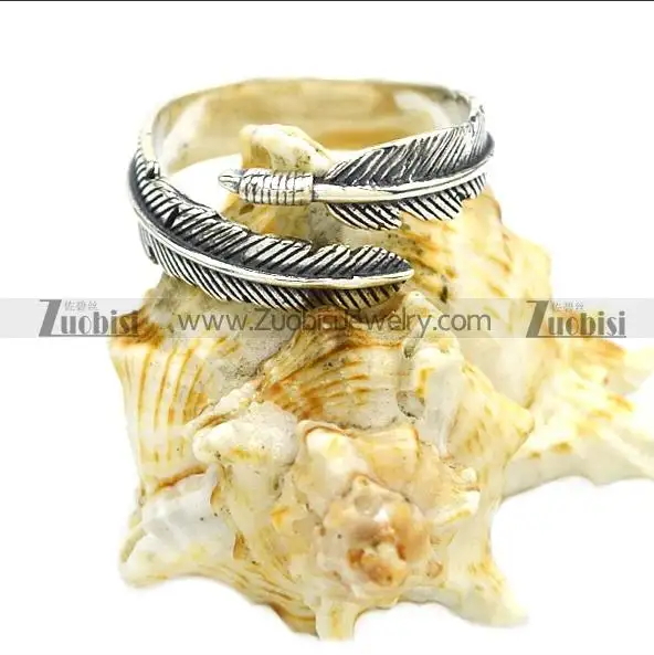 Wholesale New Design Fashion Viking Custom Feather Shaped 925 Sterling Silver Jewelry Ring Mens jewelry womens jewelry