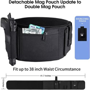 Marsupio personalizzato Unisex portatile invisibile tattico di ultima concezione a doppio lato con motivo geometrico nero in Neoprene impermeabile - Product Image 5