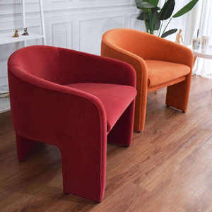 Sillón Moderno Hecho a Mano de Terciopelo Suave con Arco Curvo - Sillón Envolvente de Lujo Ligero para Sala de Estar, Dormitorio, Apartamento, Hotel - Product Image 4