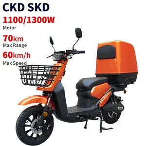 CKD SKD 60 km/h Velocidad máxima 70km rango 1100/1300W caja de almacenamiento grande Scooter Eléctrico ciclomotor para entrega de alimentos y paquetes