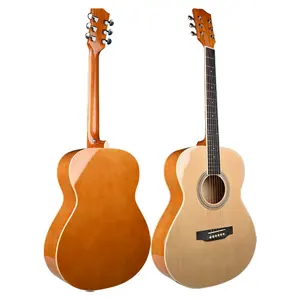 Wholesale 40 inch Plywood folk guitar full basswood Top Catalpa Wood Neck Acoustic Guitar