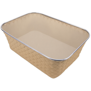 Cestino tavola <b>plastica</b> (27x19x10cm) con telaio bordo rinforzato inox BUFFET Beige 2465N027PCV - Product Image 2