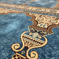 Tapis de mosquée écologique en polypropylène jacquard, lavable, acoustique, rouge, pour église, de mur à mur