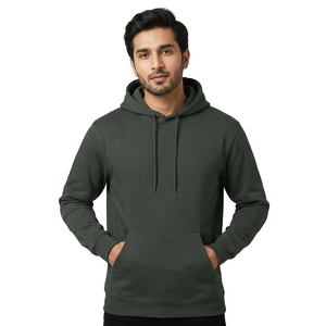 Sweat à capuche zippé pour homme en coton noir French Terry, avec broderie personnalisée, patchs et appliques effet usé et délavé à l'acide - Product Image 1