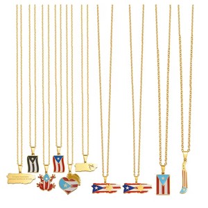 Collares con Colgante <span class=keywords><strong>de</strong></span> Mapa <span class=keywords><strong>de</strong></span> <span class=keywords><strong>Puerto</strong></span> <span class=keywords><strong>Rico</strong></span> Chapados en <span class=keywords><strong>Oro</strong></span> <span class=keywords><strong>de</strong></span> 18K, Collar <span class=keywords><strong>de</strong></span> Joyería Puertorriqueña <span class=keywords><strong>de</strong></span> Acero Inoxidable con Esmalte - Product Image 4