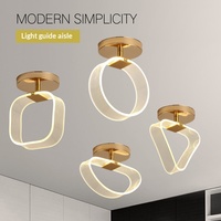 Plafonnier LED linéaire créatif de luxe en aluminium de style postmoderne pour entrée, couloir, balcon et hall, montage en surface