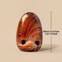 Figurine de gnome sculptée en agate rayée naturelle, mignonne, en pierre de cristal de guérison, pour Reiki, Feng Shui, décoration intérieure, cadeau