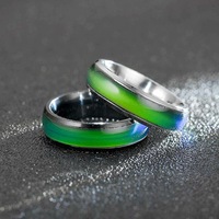 Bagues intelligentes en acier inoxydable, anneaux thermochromiques de 6mm de large, décoloration d'humeur, couleur changeante, bijoux