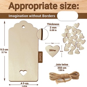 Décorations artisanales en bois à finir soi-même, pendentifs vierges, planches et plaques en bois à sculpter, marque-pages cadeaux - Product Image 2