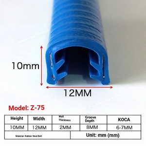 Bande de protection en acier inoxydable en forme de U pour bords de verre, anti-collision, bande de protection en caoutchouc anti-coupure pour tôles d'acier tranchantes - Product Image 6