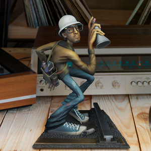 Gli elementi della statua dell'artista <span class=keywords><strong>HipHop</strong></span> DJ Break Dance Modeling statua del Desktop in resina decorazione della casa scultura classica Rapper - Product Image 3