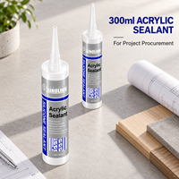 Scellant en silicone acrylique pour verre, imperméable, qualité construction, blanc, à base d'eau, monocomposant, pour portes, fenêtres, emballage