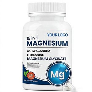 OEM/ODM แมกนีเซียมไกลซิเนตธรรมชาติ 15-in-1 ผสมอัชวาคันธาและแอล-ธีอะนีน 120 แคปซูล - สำหรับผู้ใหญ่ ไม่เหมาะสำหรับสตรีมีครรภ์ - Product Image 1